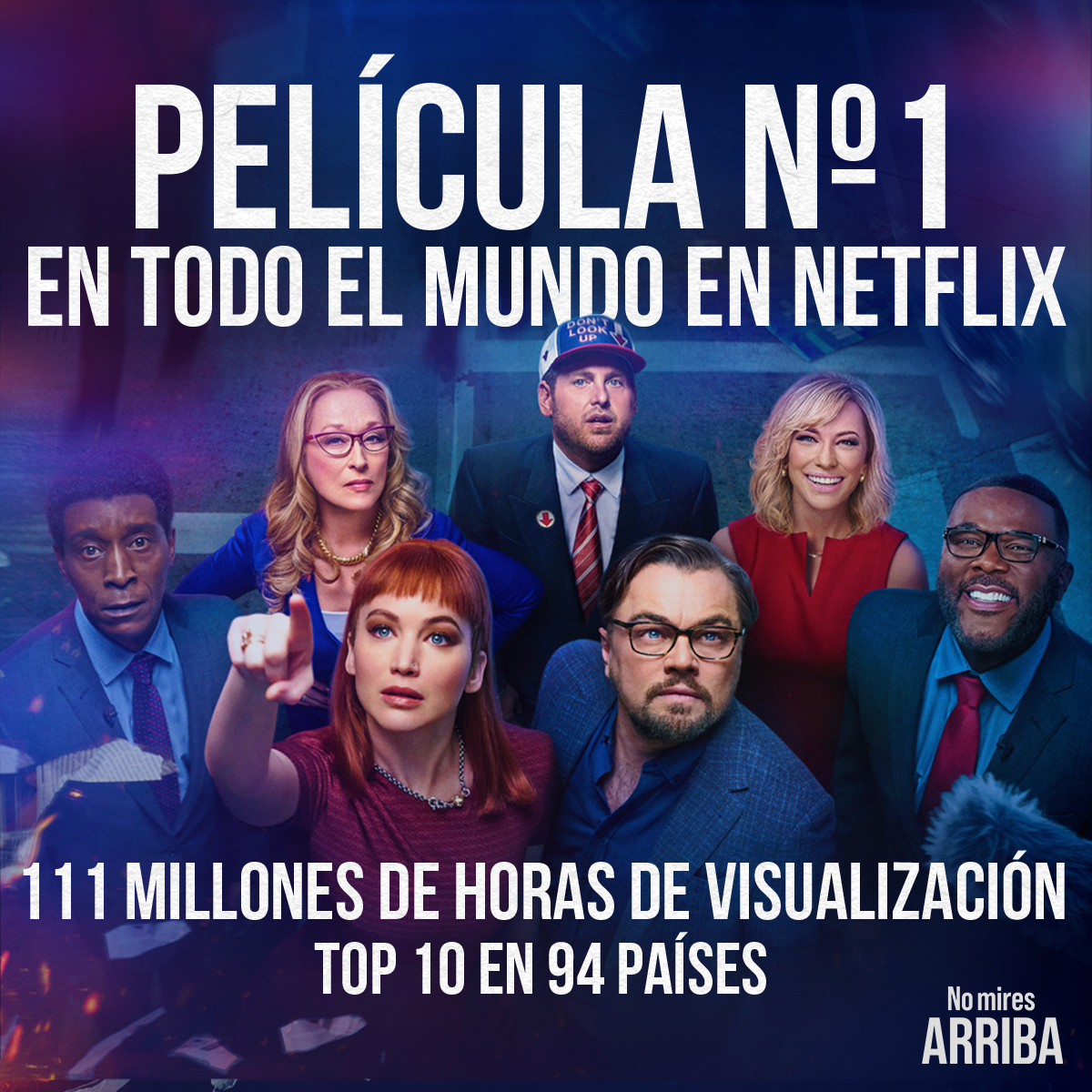 NetflixES's tweet photo. Pasar 111 millones de horas mirando si viene un meteorito ❌
Pasar 111 millones de horas mirándoles a ellos ✅
#NoMiresArriba https://t.co/ULvrV4gJ1y