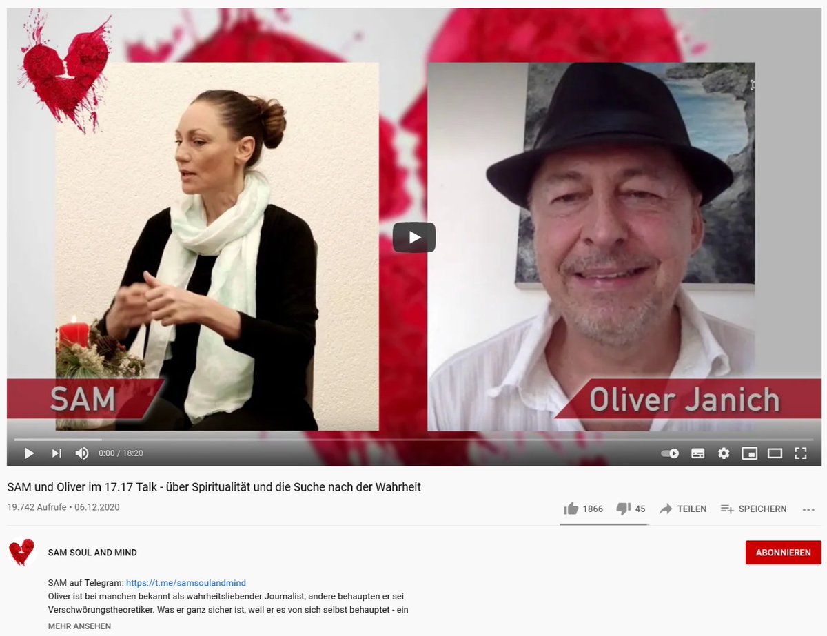 BRechercheteam's tweet photo. #SamJolig hat auf ihrem Kanal "Sam, Soul & Mind" den sogenannten "17.17 Talk". Ein Interviewformat mit herausragenen Gästen. *räusper Natürlich ist hier die 17 auf wieder ganz zufällig gewählt. #QAnon #MittelerdeTV (4/x) https://t.co/cm92jWdfzp