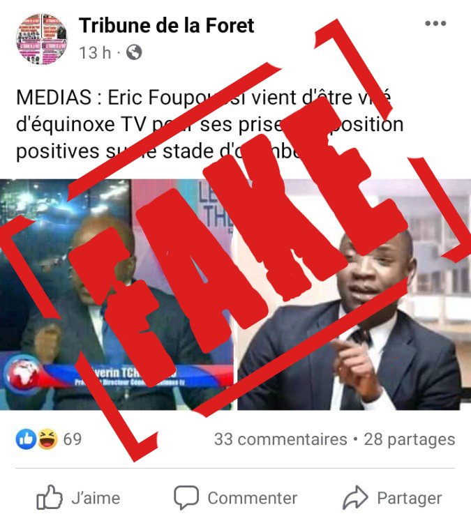 AdisiCameroun's tweet photo. #FACT_CHEKING : FAUX #ERIC_FOPOUSSI N’A PAS ÉTÉ VIRÉ DU GROUPE #EQUINOXE.
A lire👇🏽
https://t.co/dZZfmwSCjn https://t.co/qvdybJVKAp