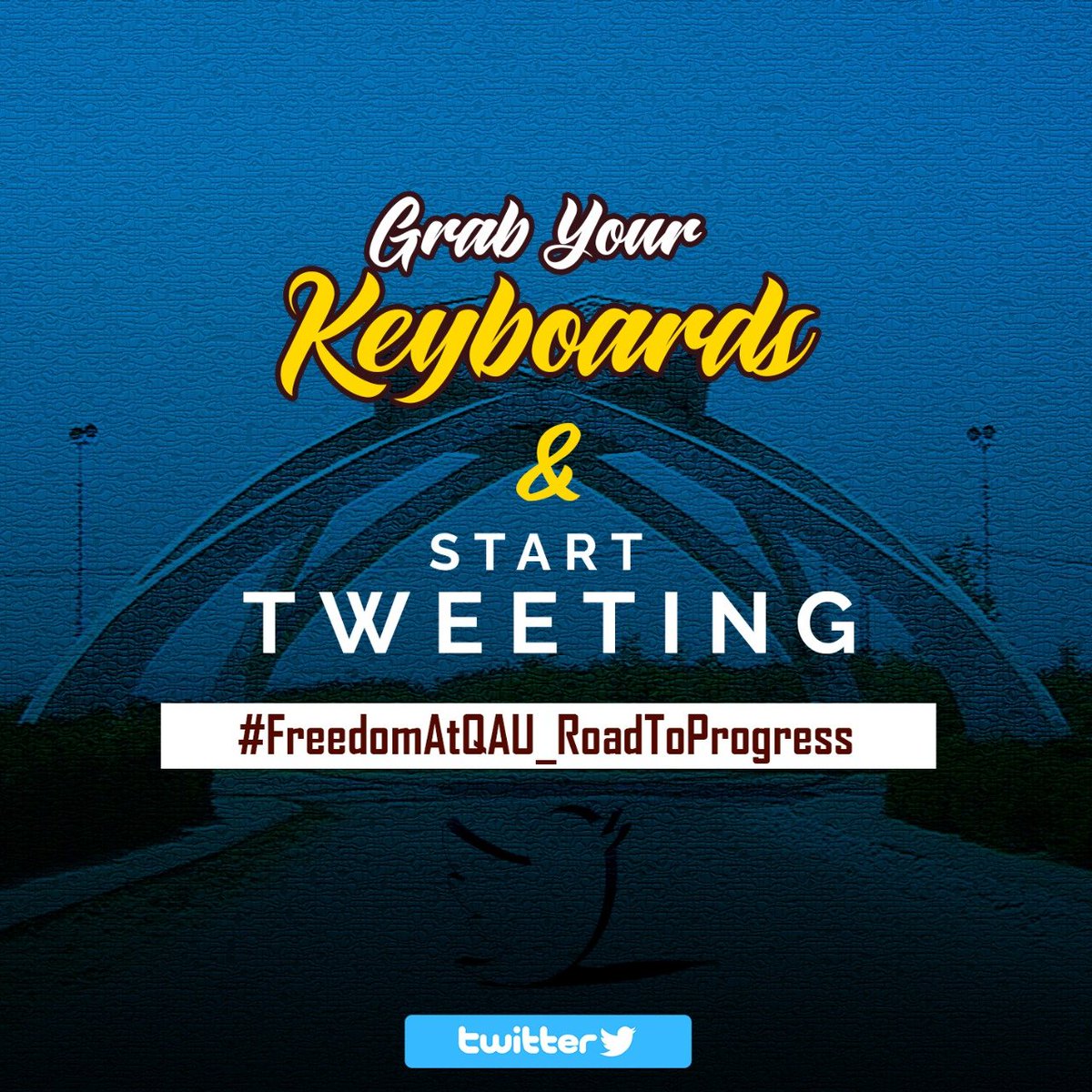 TeamJTS1's tweet photo. Guys, Grab Your Keyboards and Start Trending with HT 👇 
#FreedomAtQAU_RoadToProgress https://t.co/mMRsP73p2n