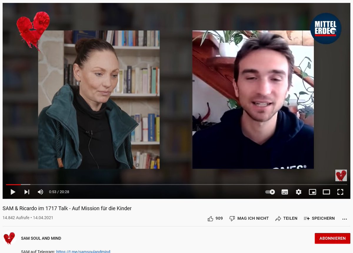 BRechercheteam's tweet photo. #SamJolig hat auf ihrem Kanal "Sam, Soul & Mind" den sogenannten "17.17 Talk". Ein Interviewformat mit herausragenen Gästen. *räusper Natürlich ist hier die 17 auf wieder ganz zufällig gewählt. #QAnon #MittelerdeTV (4/x) https://t.co/cm92jWdfzp