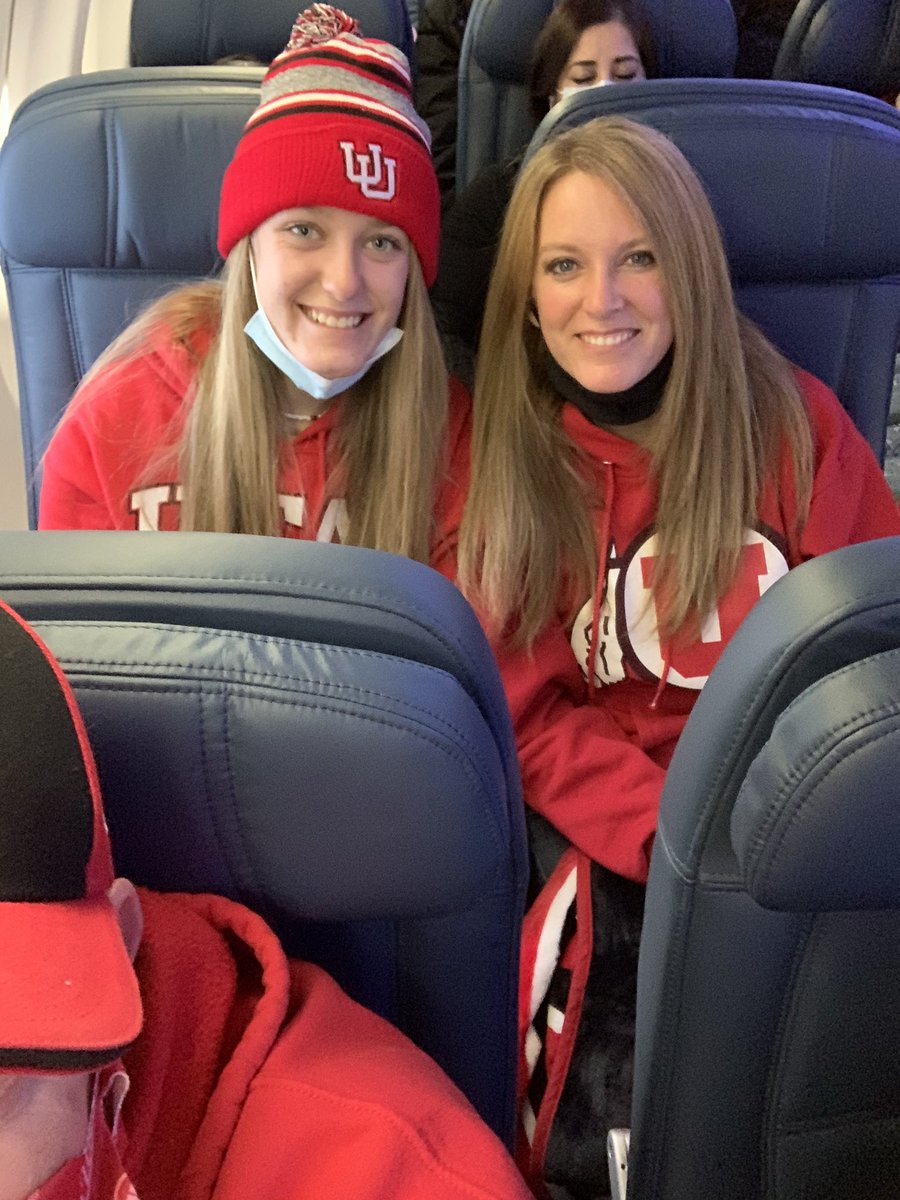 Dennis1man's tweet photo. Wheels up to Cali!! Go UTES!!  Thanks @brit_covey2 for telling our kids we were coming! Now go get 1 more!! https://t.co/amYFUfQVrX
