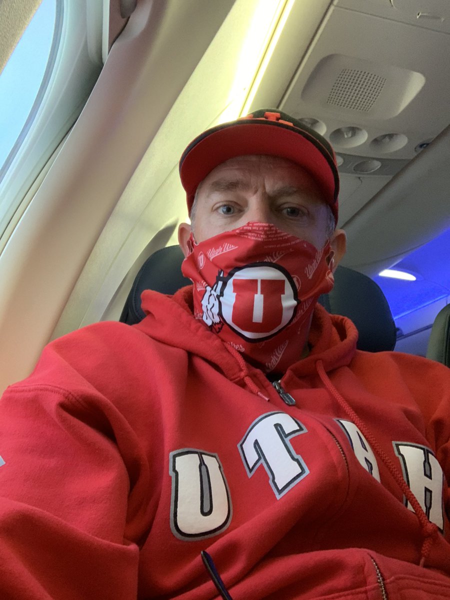 Dennis1man's tweet photo. Wheels up to Cali!! Go UTES!!  Thanks @brit_covey2 for telling our kids we were coming! Now go get 1 more!! https://t.co/amYFUfQVrX