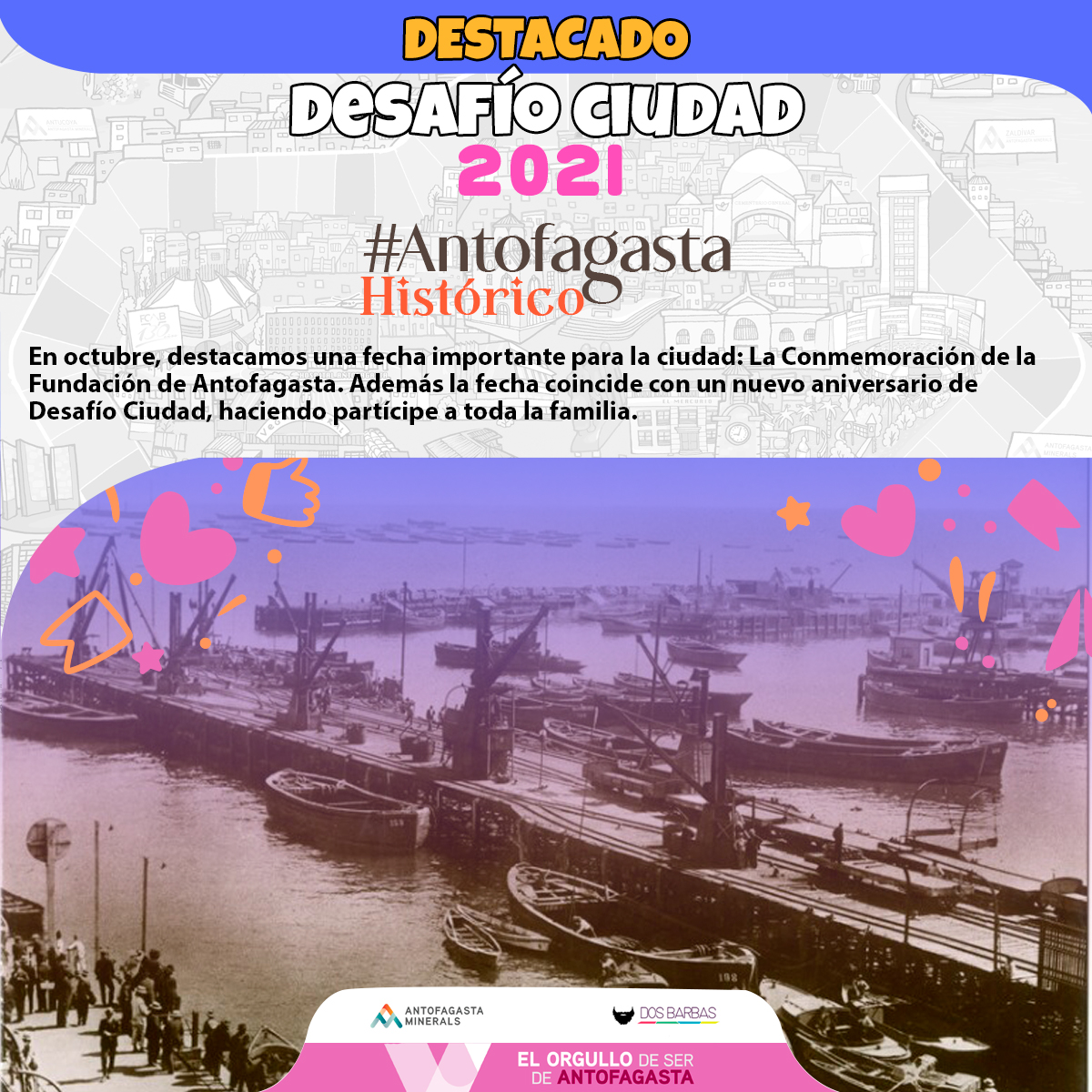 DesafioCiudadCL's tweet photo. #DestacadoDesafíoCiudad2021
#AntofagastaHistórico 🧡
▪️ Acompáñanos a revivir los mejores momentos de #DesafíoCiudad y a recordar los hechos que marcaron a #Antofagasta durante el 2021 🎆
#ReViveDesafíoCiudad2021 🤩
#OrgulloAntofagasta
#Aminerals #DosBarbas https://t.co/7rTFyFj0M4