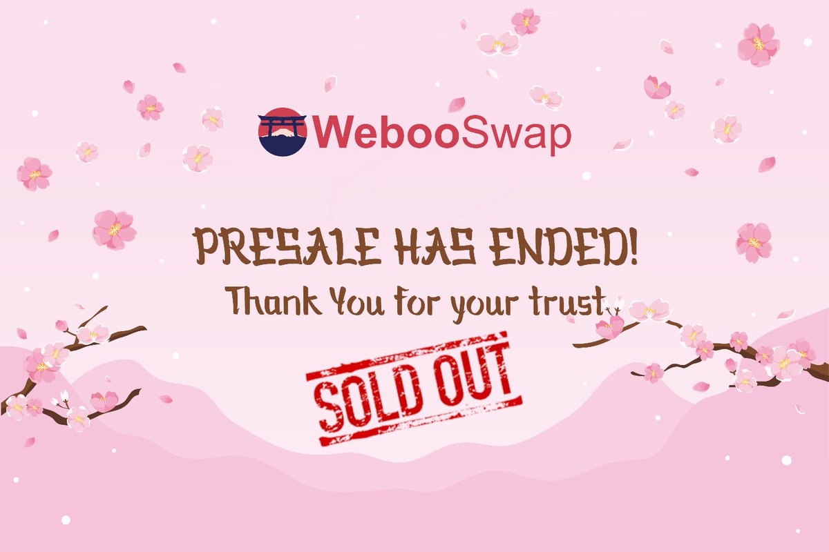WebooSwap's tweet photo. Congratulations For Weboo Army
LFG !!! We Already Filled Presale 80 BNB HC
Prepare your bag, we are going to the moon
#Weboo #BSCGem #BTC #Crypto #Presale https://t.co/slubEQPrlM