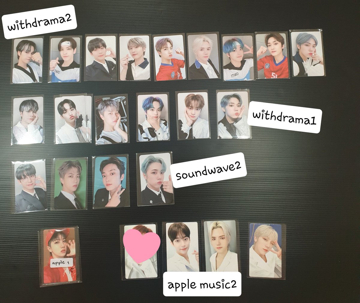 LUVT09__'s tweet photo. พร้อมส่งค่า♡ การ์ด withdrama1,2,4/ everline1,3/ apple music1,2/ mmt2/ soundwave2  #ตลาดนัดcravity https://t.co/vi8SCjfwCZ