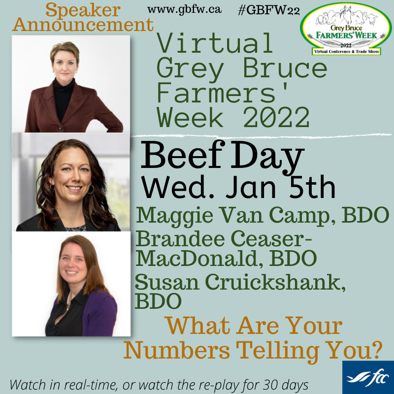 GBFarmersWeek's tweet photo. #Virtual #GBFW22 #Beef Day - Jan 5th, Benchmarking with @AggieMaggiethe  Brandee Ceaser MacDonald, &amp; Susan Cruickshank @BDOCanada_Ag Watch Live or during the 30 day encore access
#ontag #CdnAg #AgEvent #Agriculture #AgCan #Agproud #farm365 @OntarioBeef @CanadianBeef #Conference https://t.co/ZfPHW5kKAA