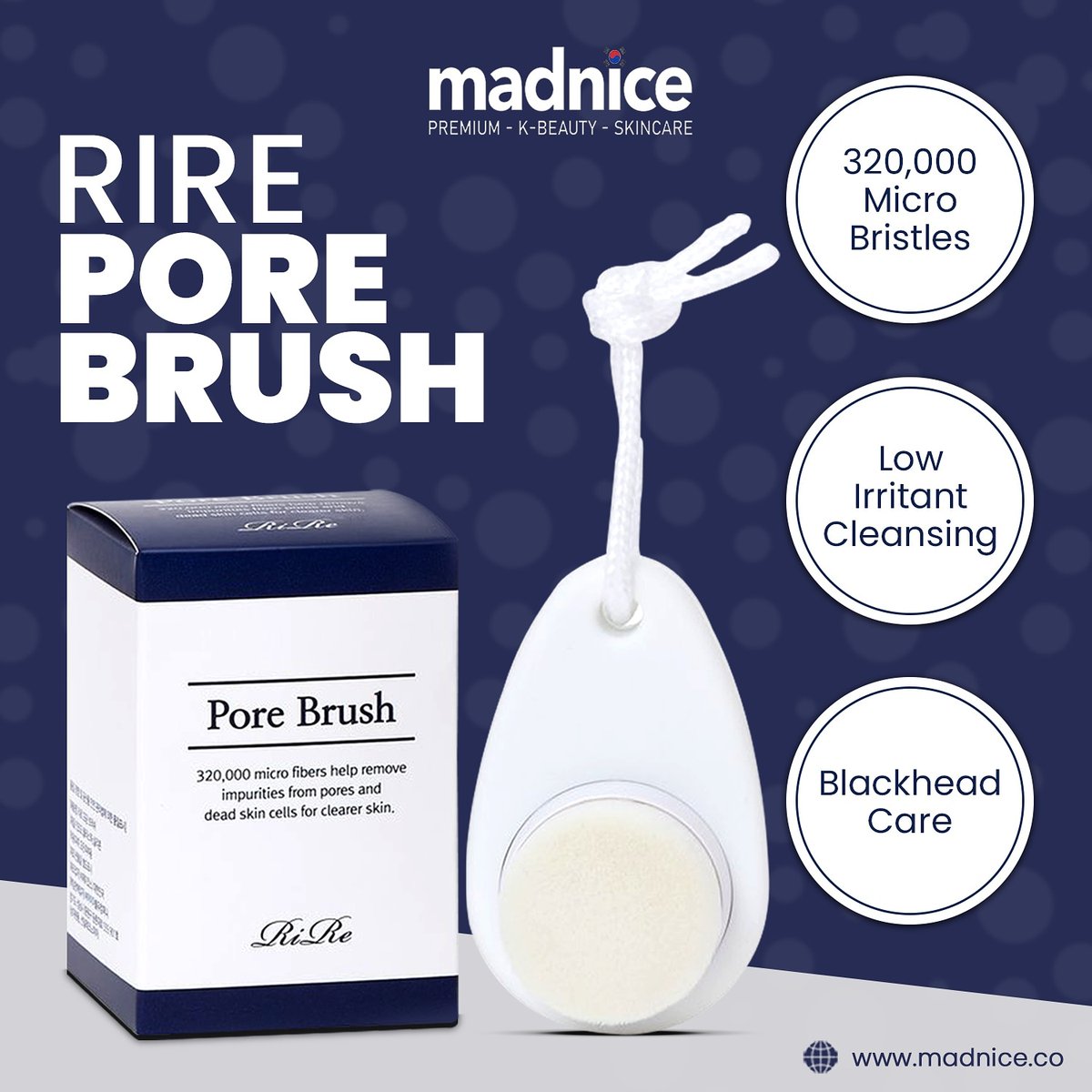MadniceCo's tweet photo. "RiRe Pore Brush
https://t.co/eI6yOgUzM8

320,000 Micro Bristles
Low Irritant Cleansing
Blackhead Care

Let RiRe Pore Brush brighten your dull skin tone with its 320,000 micro bristles.
Show your skin some love.

#porecare #porebrush #porecleansing #sebumcare https://t.co/PLHJFQQDEA