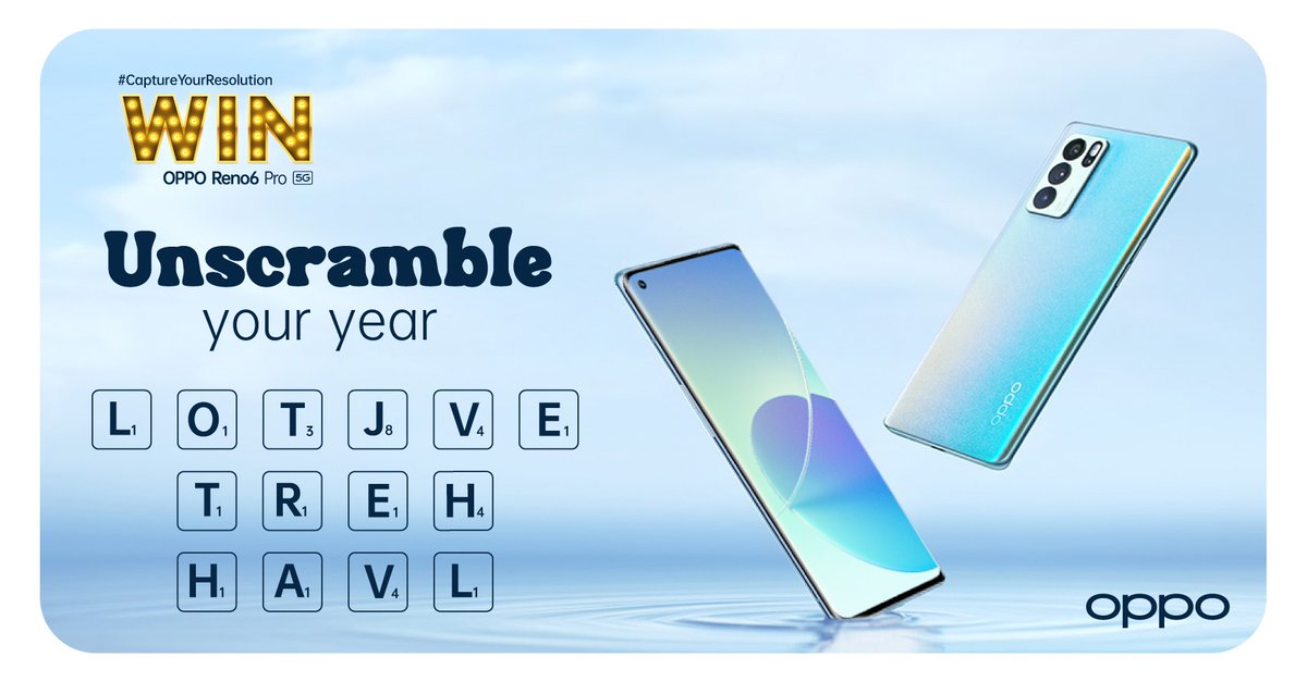 OPPOArabia's tweet photo. What’s your 2022 prediction?  Comment below with the first word you see using #CaptureYourResolution and follow @OPPOArabia for a chance to WIN the #OPPOReno6Pro5G. https://t.co/Aps1aZDvAO