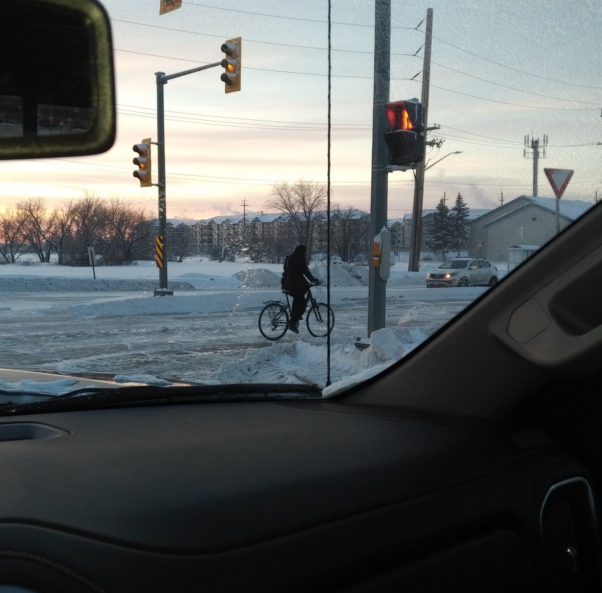 Pittfan1362's tweet photo. Got to love #Winnipeg !   We have some hardy people living here!   #ItsADryCold https://t.co/SX13axm0mo