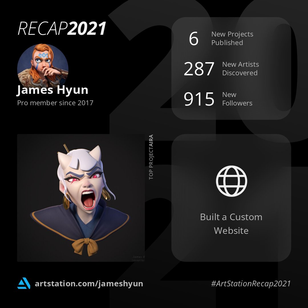 Happy almost end of 2021! 

My other social media account may be gone, but at least I still have Twitter 🎉 #ArtStationRecap2021

Available for studio work starting early January if anyone is hiring! :)