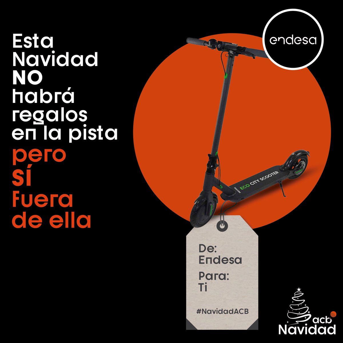 🎁 Esta #NavidadACB no hay regalos en pista... ¡pero viene cargada de 𝐑𝐄𝐆𝐀𝐋𝐀𝐙𝐎𝐒 fuera! 

Gracias a <a href="/Endesa/">endesa</a>, sorteamos un PATINETE ELÉCTRICO. 

Para participar: 
1⃣ Haz 𝐑𝐓🔄 a este tweet. 
2⃣ Contesta 𝐦𝐞𝐧𝐜𝐢𝐨𝐧𝐚𝐧𝐝𝐨🗨️ a quién se lo prestarías (o no😜) 

¡Suerte!