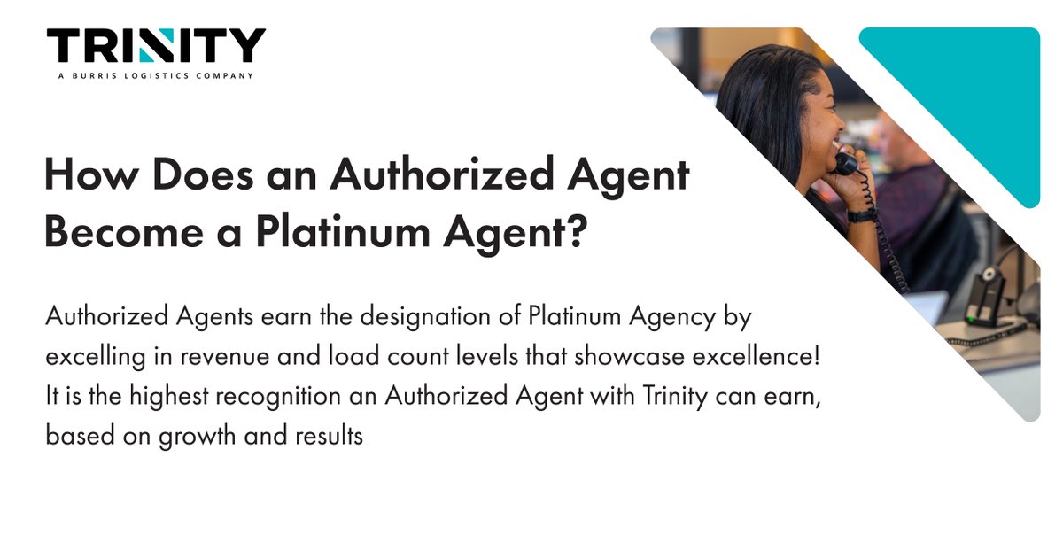 Trin_Logistics's tweet photo. Last week, we introduced you to the Platinum Agent title, but how does one earn that recognition? To learn more about our freight agent program: https://t.co/cC49vb5Exd.

#TrinityLogistics #ONEBURRIS #beteamTrinity #freightagents #logistics #supplychain #3pl #differentonpurpose https://t.co/YrMo0Ewuv9