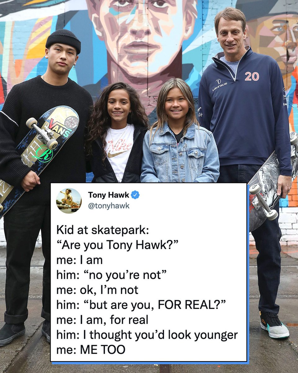 enews's tweet photo. Tony Hawk constantly being confused for Tony Hawk. That's it, that's our favorite internet trend of the year. (📷: Getty Images) https://t.co/kH5CDnYZHp