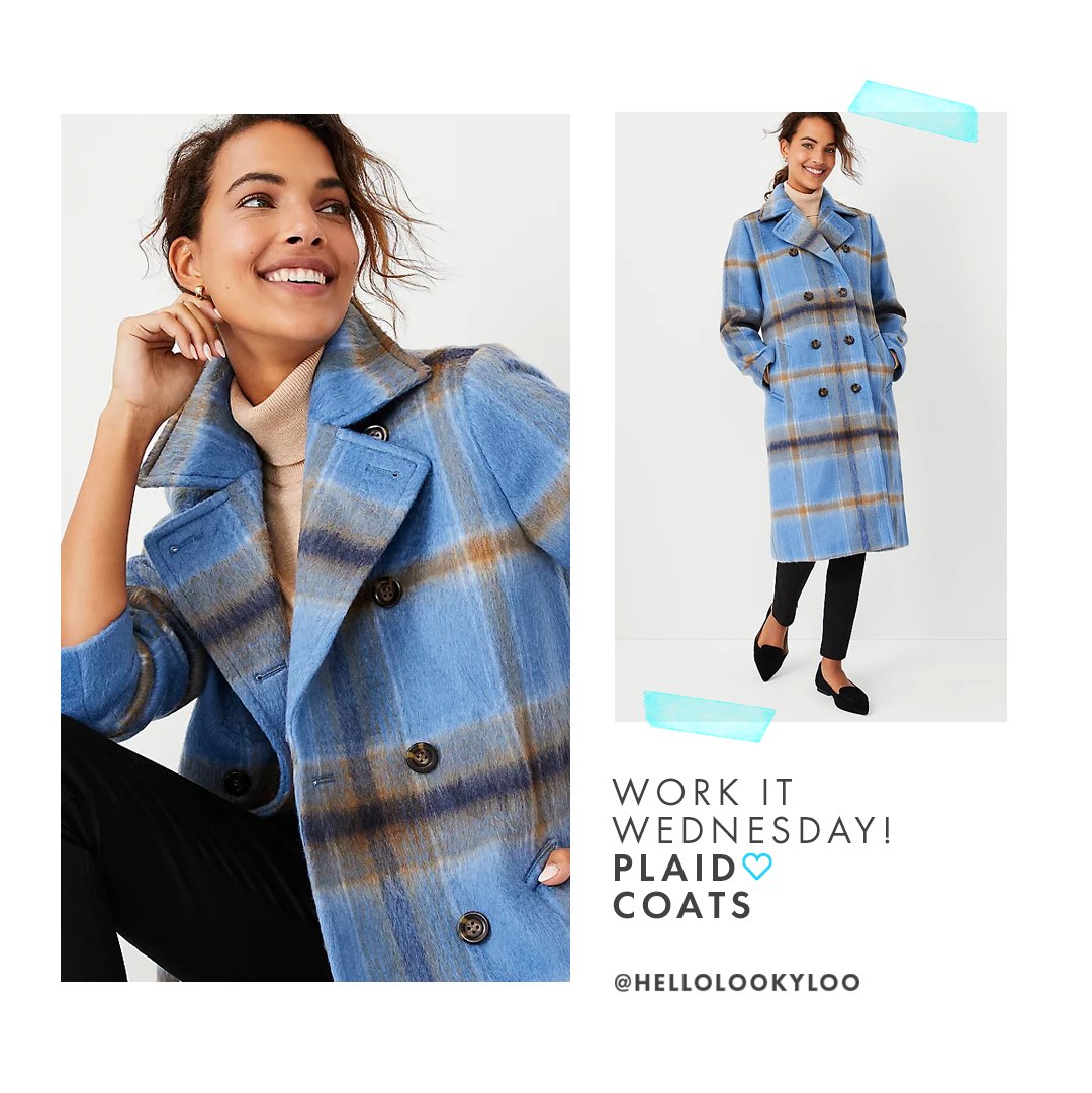 hellolookyloo's tweet photo. Plaid coats are TOTALLY in right now! This Plaid Double Breasted Coat from @AnnTaylor is definitely on our wish list. Come back on Friday to see how we style it! 🤩

#PlaidCoat #WorkitWednesday #LookyLoo #LucyAI https://t.co/o6QYkIC7CT