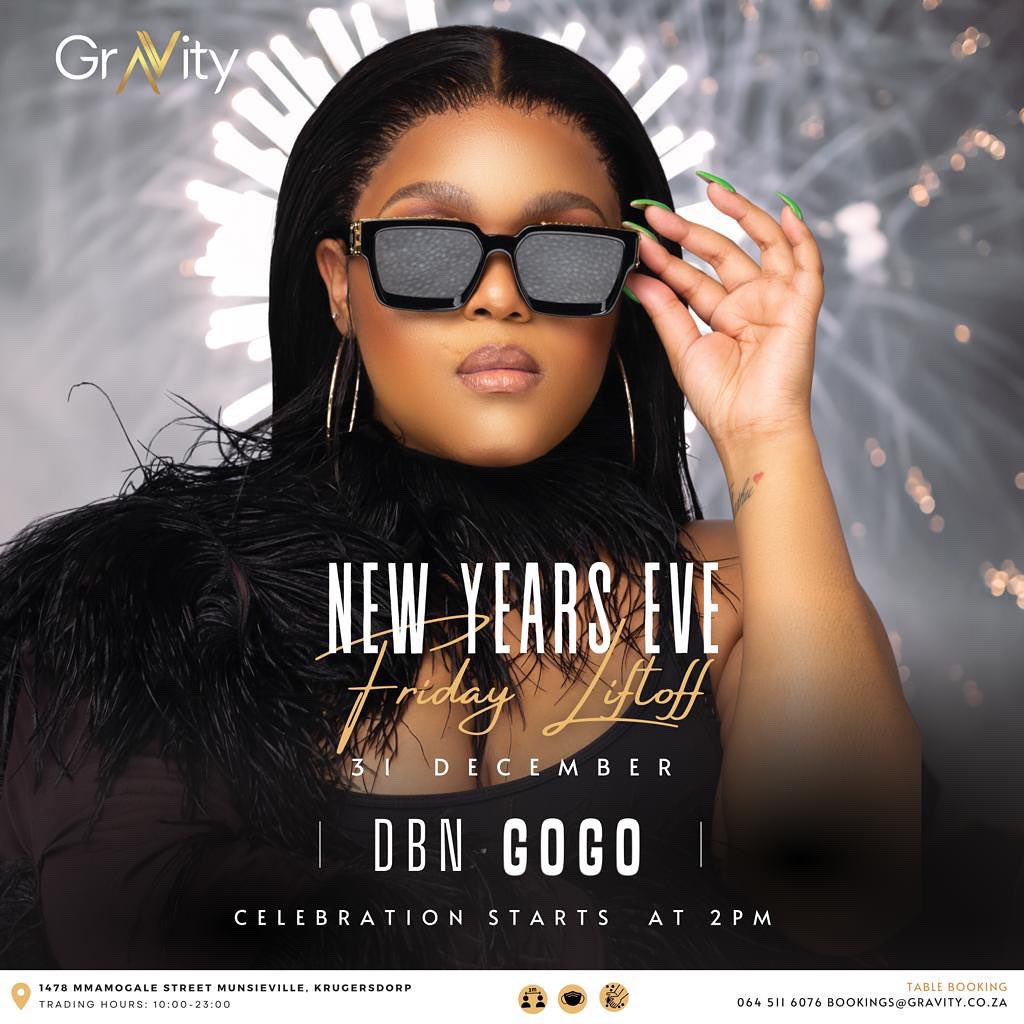 GravityLifesty1's tweet photo. #LiftOffFridays with a Bang, let’s celebrate the New Year in style as we Kuza Gogo with Legendary @DBNGOGO 

#Gravity 💫 https://t.co/Fi0wrkBiZL