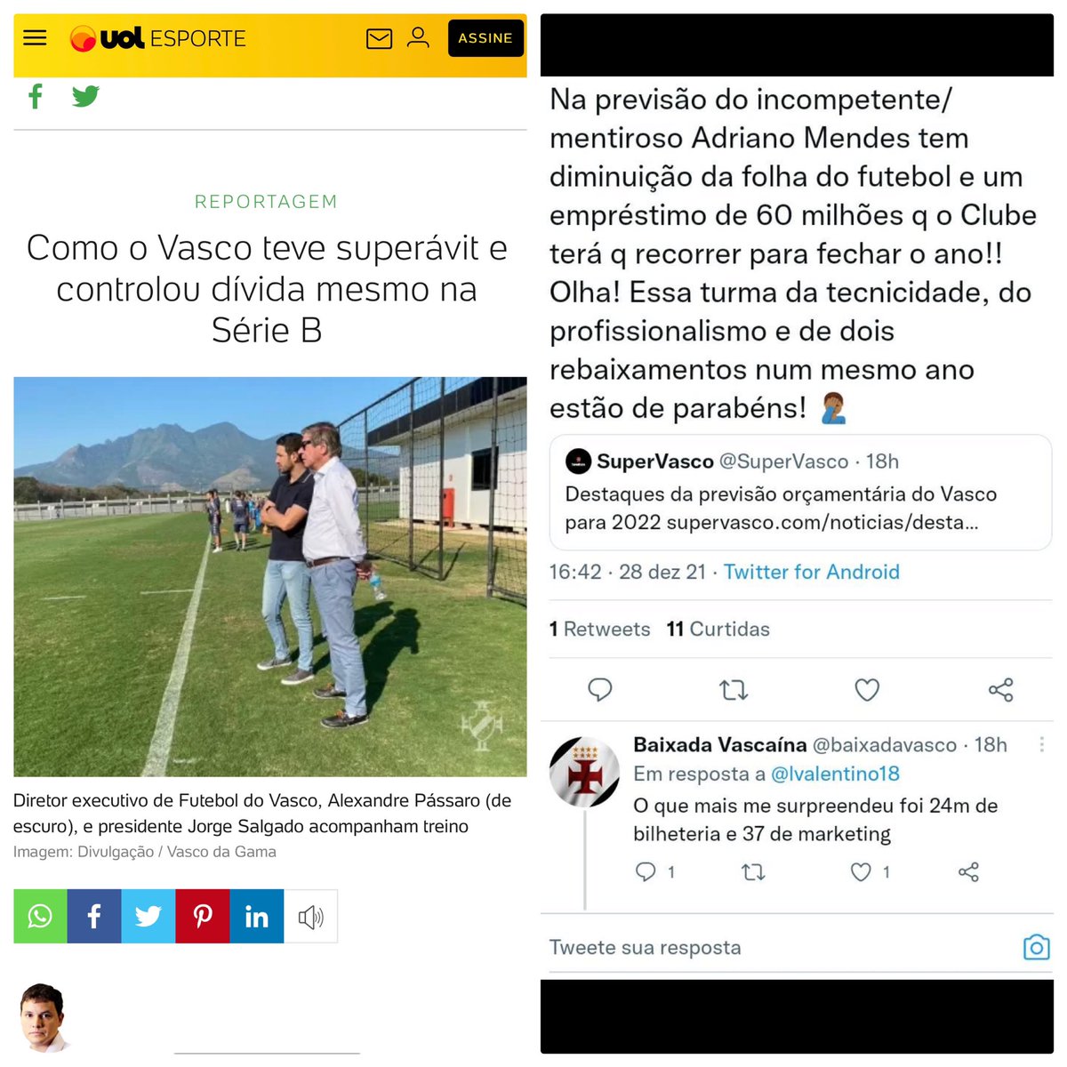 Qual dessas planilhas  é a verdadeira?  Depende do momento? Depende dos objetivos a atingir? Em qual o Vascaino pode acreditar?
Teremos mais 100 milhões no futebol?