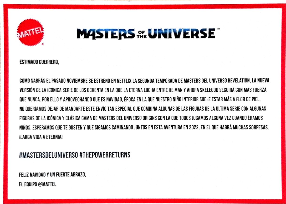 PoliplasticPod's tweet photo. Queremos agradecer a Mattel España y a @marco_agency la "Cesta de Navidad" que nos han enviado. ¡Un viaje al pasado, presente y futuro de #MastersDelUniverso! Mil gracias por contar con nosotros. #MoreMOTU #ThePowerReturns #MotuREVELATION #MOTUOrigins #PorElPoderDeGrayskull https://t.co/CgdSoQJvhv