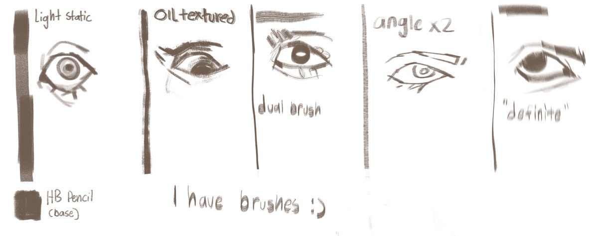 heyo! I made some sketch brushes and thought they were pretty neat. Took inspiration from some of the Clip Studio Paint brushes I used while my ipad was in shipping limbo :)
https://t.co/B4OzSRiWDt (google drive to download)