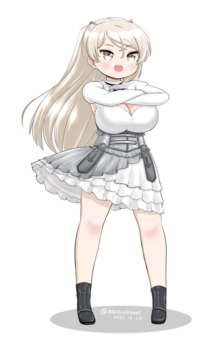 #艦これ版深夜の真剣お絵描き60分一本勝負
#艦これ版真剣お絵描き60分一本勝負_20211229
#カブール
デ・カブール 