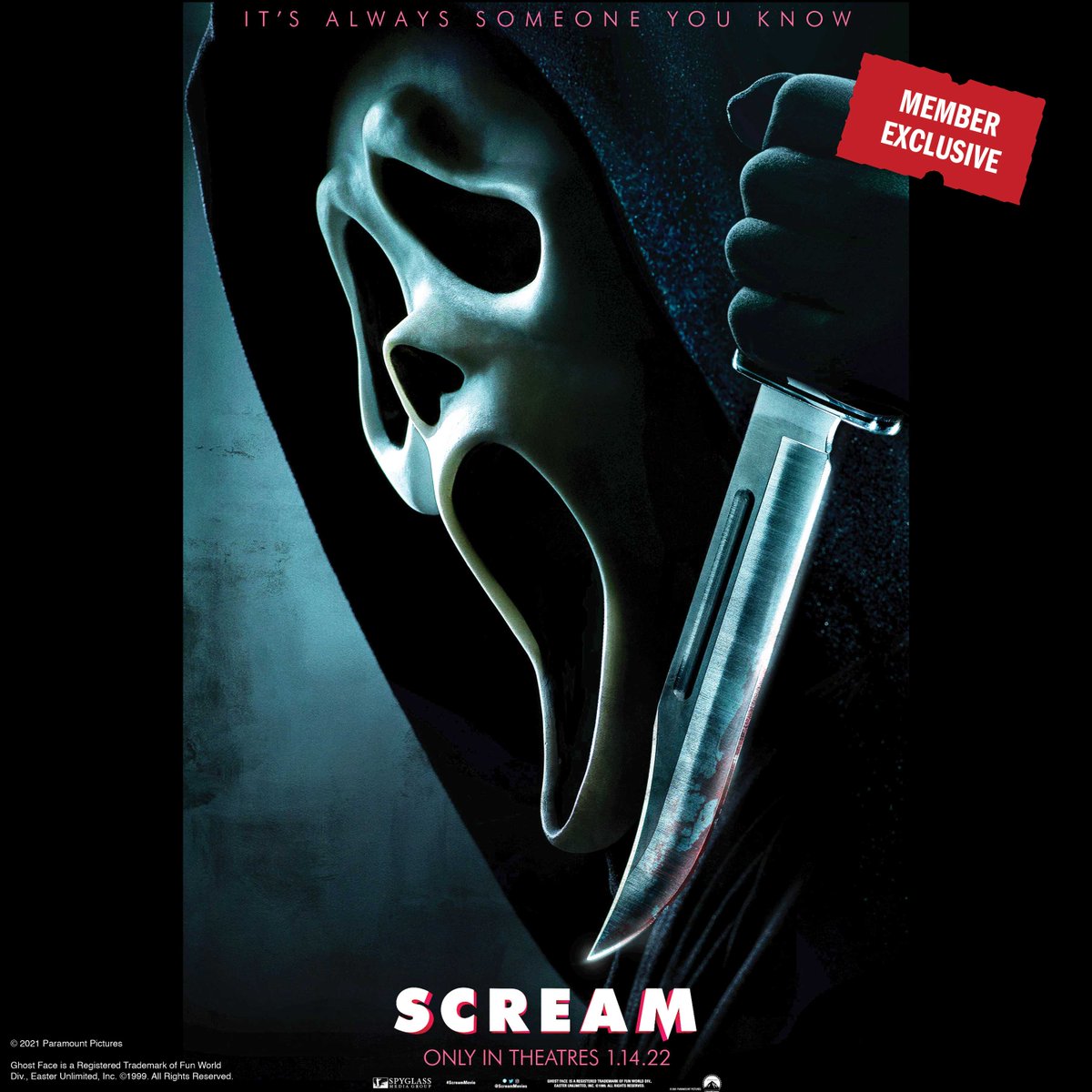 UrbanOutfitters's tweet photo. What’s your favorite scary movie? #UORewards members, enter for a chance to win a hometown screening of the new @ScreamMovies & a Ghostface graphic tee! Not a member? Sign up in the UO App or here: https://t.co/rxKyv2L1sB and check out #ScreamMovie in theatres on 1/14/22! https://t.co/LDFNlesmWa