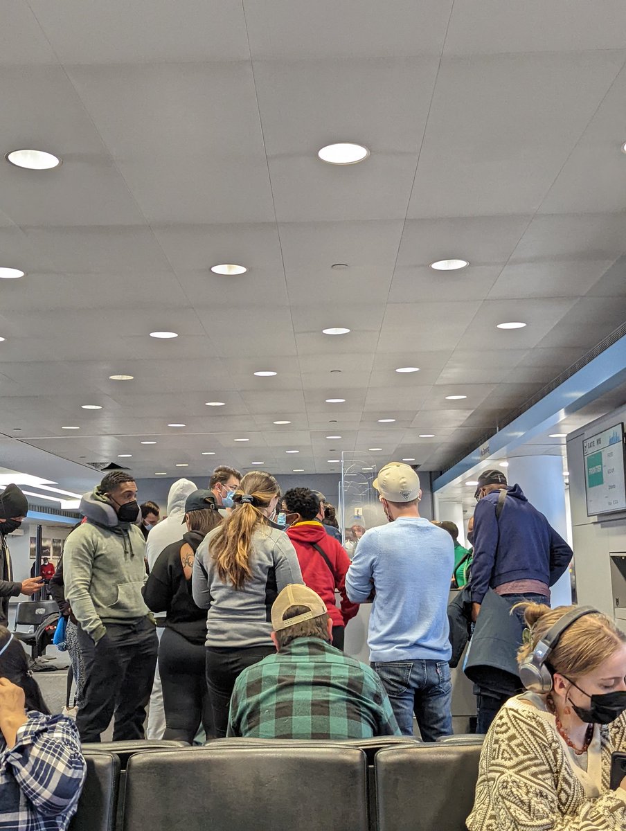 The <a href="/FlyFrontier/">Frontier Airlines</a> flight was canceled and chaos broke out. People that checked their bags feel stranded. There are no other flights to that destination. #dontflyfrontier it's not worth the headache.