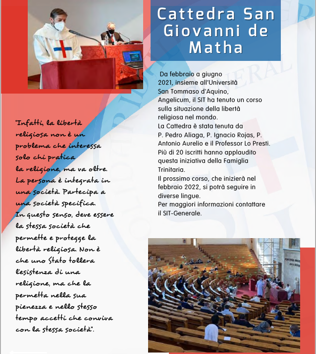 raisostenibile's tweet photo. Al via da febbraio 2022 a cura del SIT (Solidarietà Internazionale Trinitaria) presso la pontificia Università San Tommaso d'Aquino @_Angelicum, la seconda annualità del corso sulla situazione della #libertà religiosa nel mondo.
#inclusione #trinitari #sit https://t.co/g5liZXAMIV https://t.co/J4vpgBukss