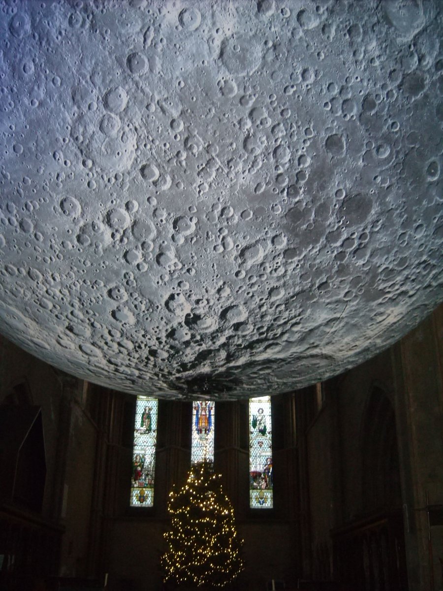 janeairpoetry's tweet photo. Art installation at the #GrimsbyMinster this month. The museum of the moon. https://t.co/dfNpcTM2Ua
