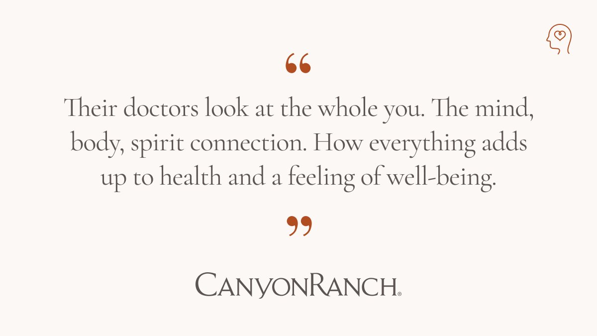 The path to well-being isn’t paved by physical health alone. That’s why our experts take an integrative approach that considers the whole you—mind, body, and spirit—guiding you toward your own well way of life, for life. Learn more canyonranch.com  #HolisticHealth