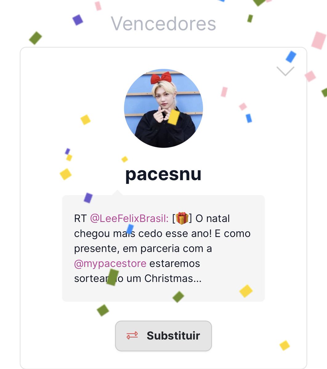 LeeFelixBrasil's tweet image. [☀️] O vencedor do sorteio é.. @pacesnu!

Parabéns e muito obrigada à todos por participarem 🤍