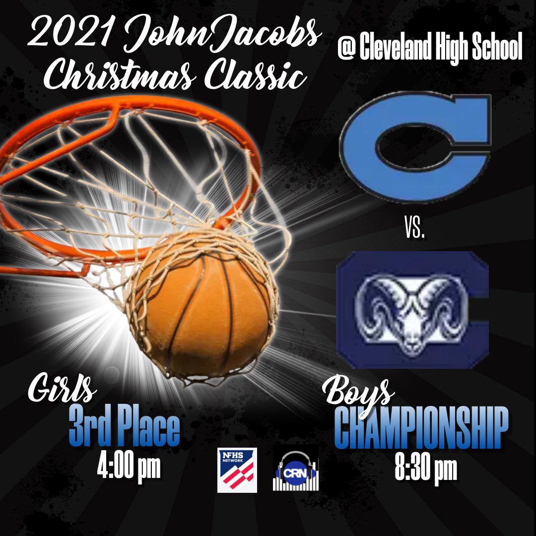 🏀 𝗚𝗔𝗠𝗘 𝗗𝗔𝗬! 🏀 @Clayton_Comets vs. CLEVELAND! @LadyComets19 3rd Place @ 4:00 @Clayton_BBall Championship @ 8:30 📍 @ Cleveland High School 🎟TicketSpicket 🎙 WeAreCRN.com 📺 NFHSNetwork.com @ClaytonCometsAD @TheCometCrew 🔵 #CometsALLin ⚪️