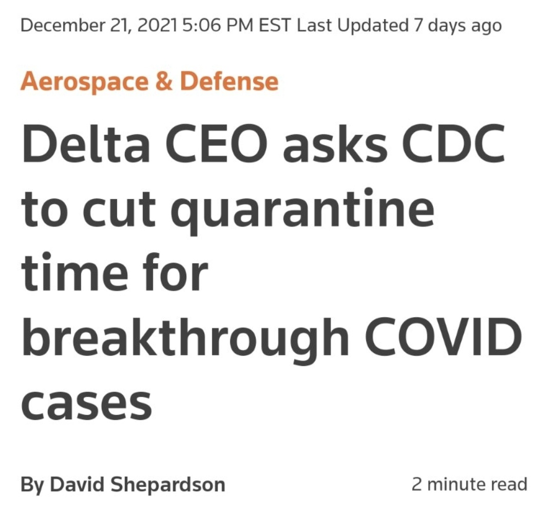 anthonyzenkus's tweet photo. Unsure about what to do if you test positive for COVID? Ask your doctor. And if your doctor doesn't know, ask the CEO of Delta Airlines. https://t.co/3tBh0iMVaN
