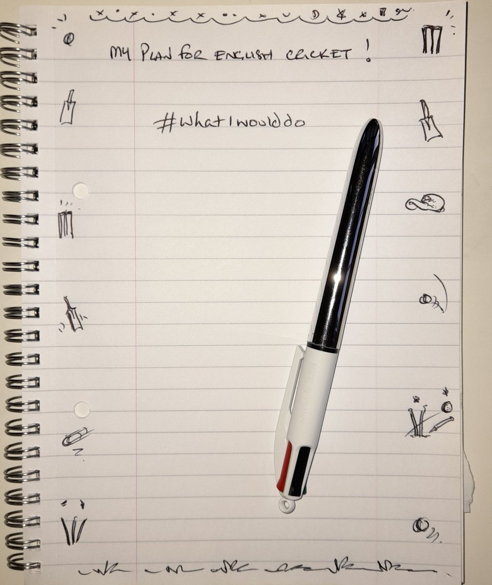 aLeadingEdge1's tweet photo. Come on.. we've all got a notebook, a pen and an opinion... let's see yours!
#whatiwoulddo #englandcricket https://t.co/MKk8YJv0xa