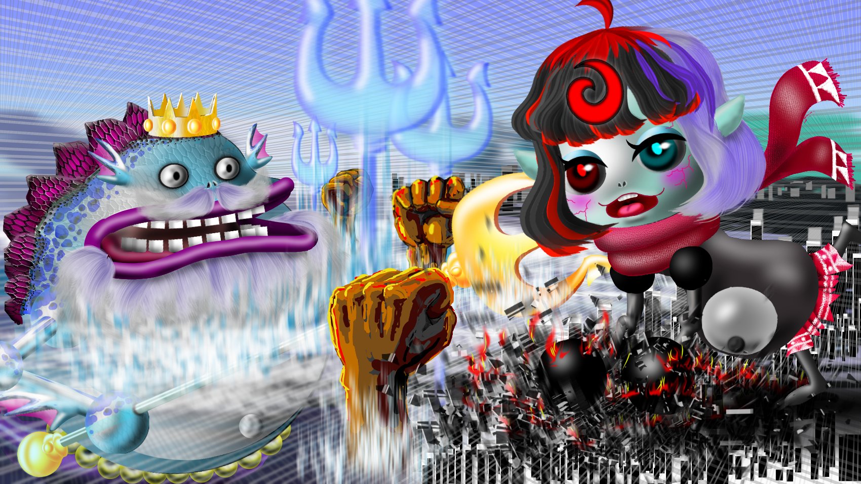 Twitter 上的 五郎 イカ推し ポセvsゴレガ完成 城ドラ 城とドラゴン 城ドラお絵描き 城ドライラスト お絵描き イラスト ポセイドーン ゴーレムガール T Co Qlxfm35ut9 Twitter