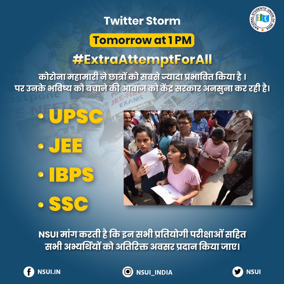 LOKESHMEEN143's tweet photo. The Corona pandemic has affected students the most. But the central government is ignoring the voice of saving their future.
Students demands are very rational, which should be heard.
#JEEADVForALL2020 https://t.co/CSgjDJ3RQb https://t.co/22OY0QaCAT