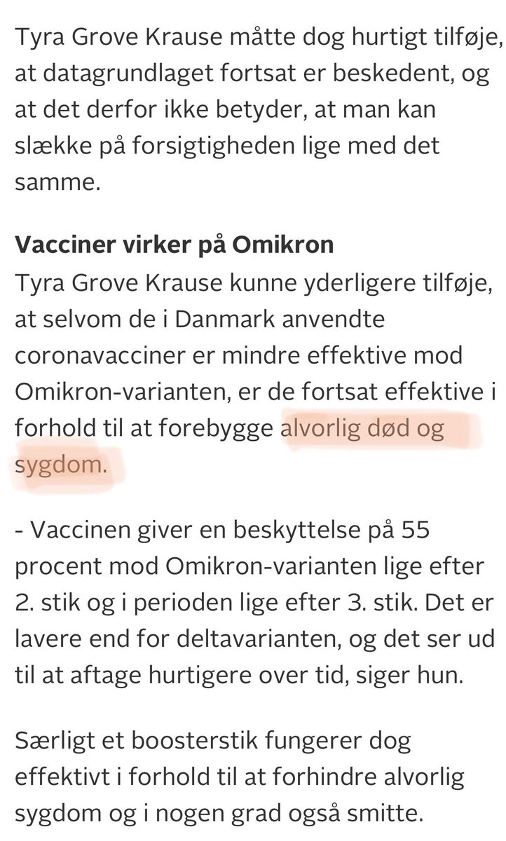 Når Sundhedsstyrelsen siger det, så må det vel passe…. Det er nu slået fast at man ikke længere bør frygte en alvorlig død….. 
#COVID19dk #sundpol #dkpol #Omikron #dkmedier #tv2