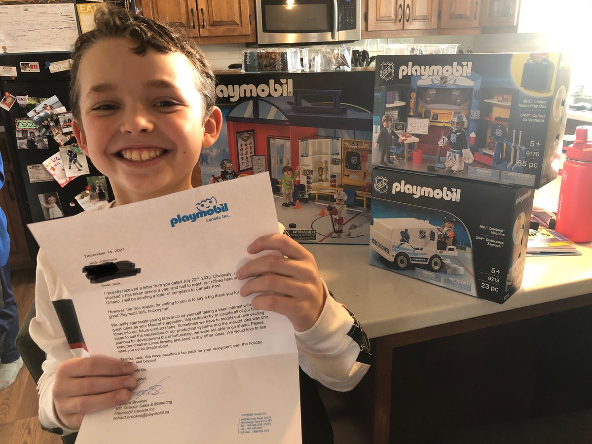 Jack took some time to share his ideas with <a href="/playmobil/">PLAYMOBIL</a> and their <a href="/NHL/">NHL</a> line. Today he received a written response from VP of Sales &amp; Marketing, as well as a generous fan package. Shoot your shots!