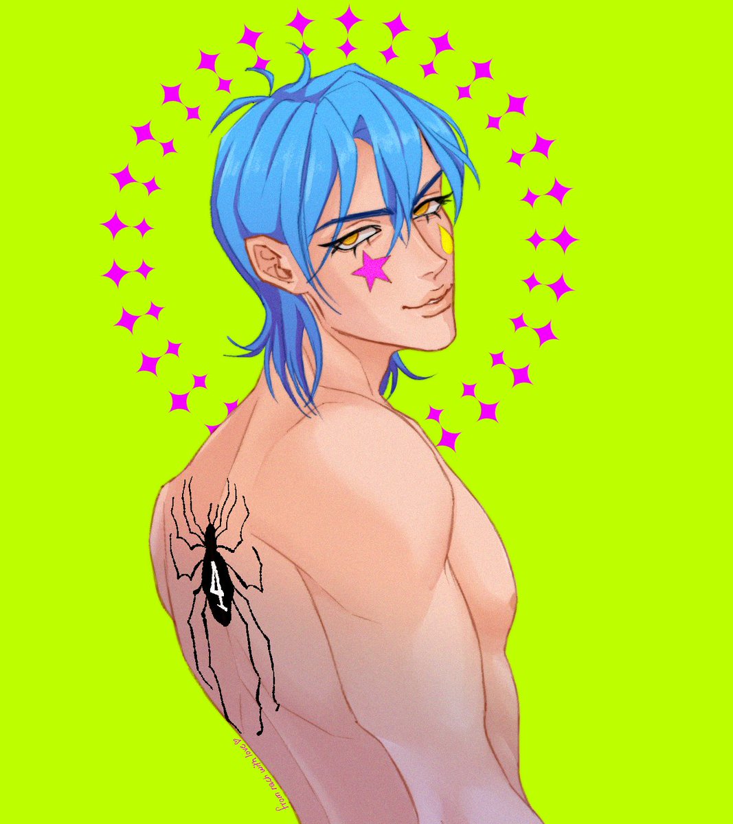 BLUE HAIR MULLET HISOKA!!!!! 😭😭😭 drawn by <a href="/levillumi/">😹💯</a> :) 💙⭐️💧