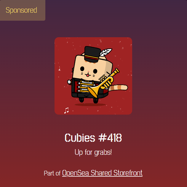 TokenHunt's tweet photo. Look who's here to bring us some beautiful music 🎺, Hunters! 🏹

Our Sponsored NFT for today is the Cubies #8 from @CubiesCat and this adorable cat 😻is ready to bring joy and happiness this holiday season! 🎄✨ https://t.co/6mX0hsSU1N