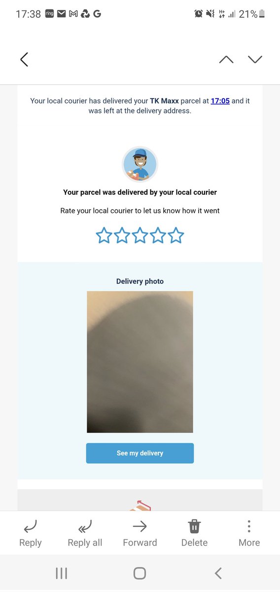 davinarooney's tweet photo. @TKMaxxHelp this is my delivery apparently. Nothing has been delivered. I am in the house and no one on ring camera. I have been waiting for this delivery for weeks and the proof photograph is of nothing, obviously parcel has been stolen. Please help! https://t.co/HBQiOPsbtU