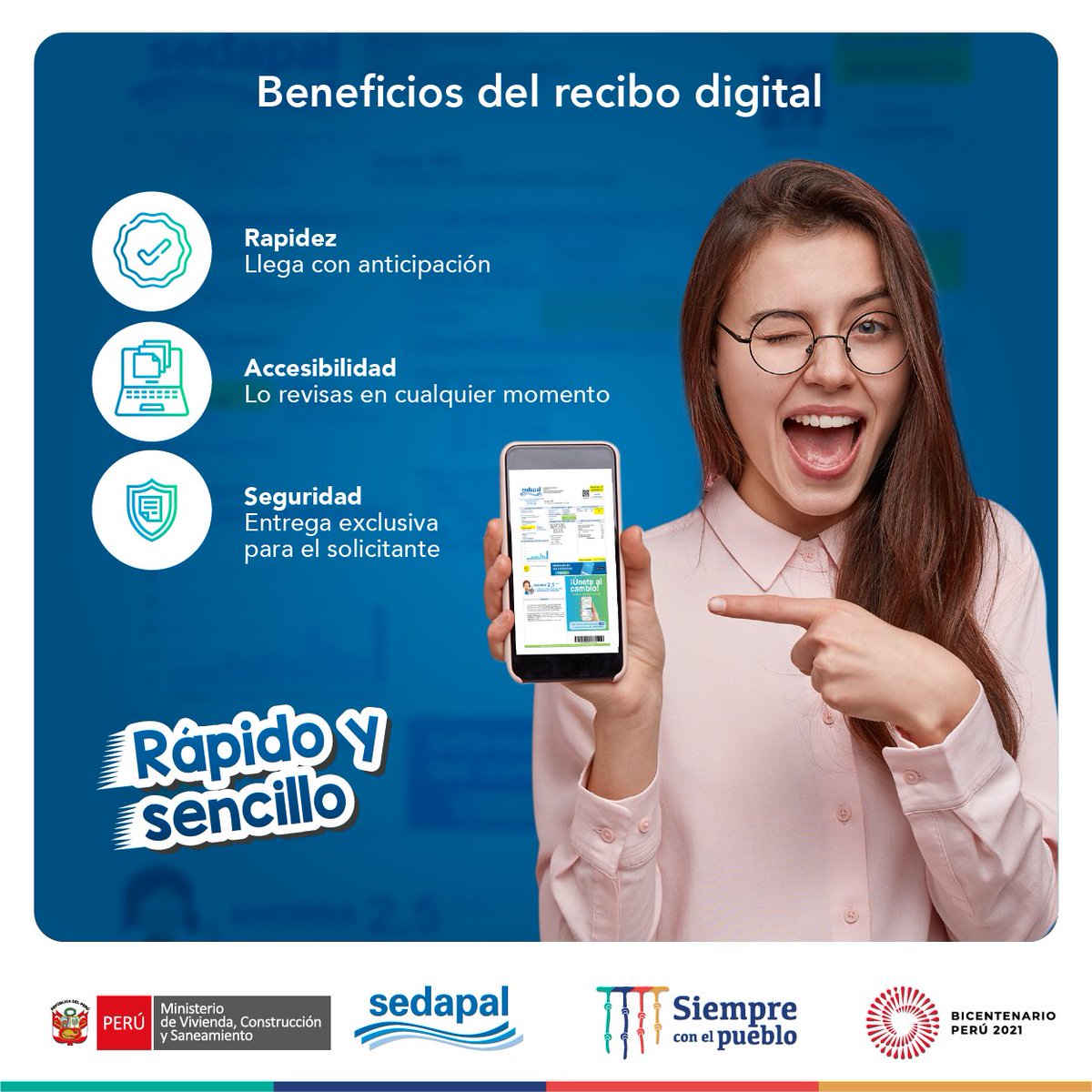 SedapalOficial's tweet photo. #RápidoYSencillo💨💻📲
¡Activa el modo digital y evita los recibos físicos! Obtén tu #ReciboDigital aquí: https://t.co/ljeZaIA93K
#Servicios #Ahora #Actualidad #Sedapal https://t.co/kayOC3KwHt