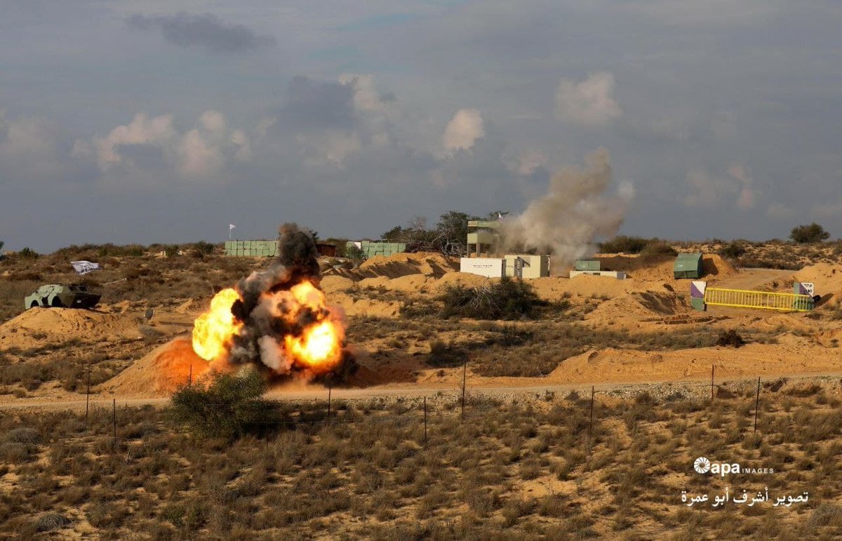 AbuAliEnglishB1's tweet image. Pictures of the final maneuver of the joint faction #military_exercise today in #Gaza.