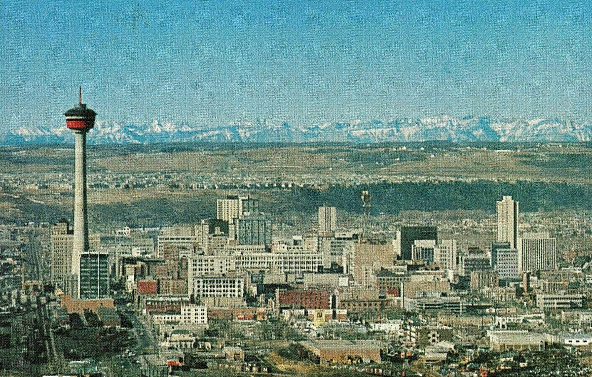 Calgary a little over 50 years ago, when @TheCalgaryTower was the Husky Tower. #postcardfromthepast