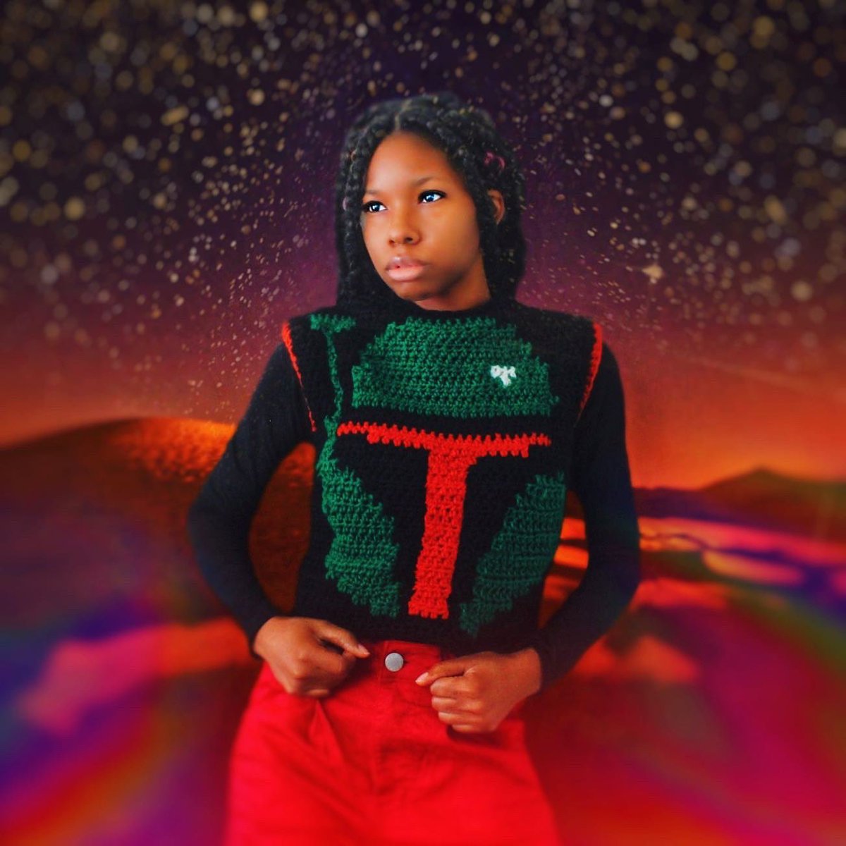 DreamCrochet's tweet photo. 🧶 💫 Handmade ready for #TheBookofBobaFett so I created this sleeveless crochet top to add to my diy #StarWars collection 🌟🙌🏾 https://t.co/IeLEv6cn1p