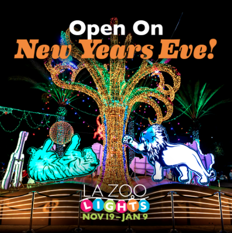 Celebrate New Years Eve surrounded by family and all of our glorious holiday lights. Bring your family and friends and ring in the brightest New Year with us at L.A. Zoo Lights. lazoo.org/zoolights