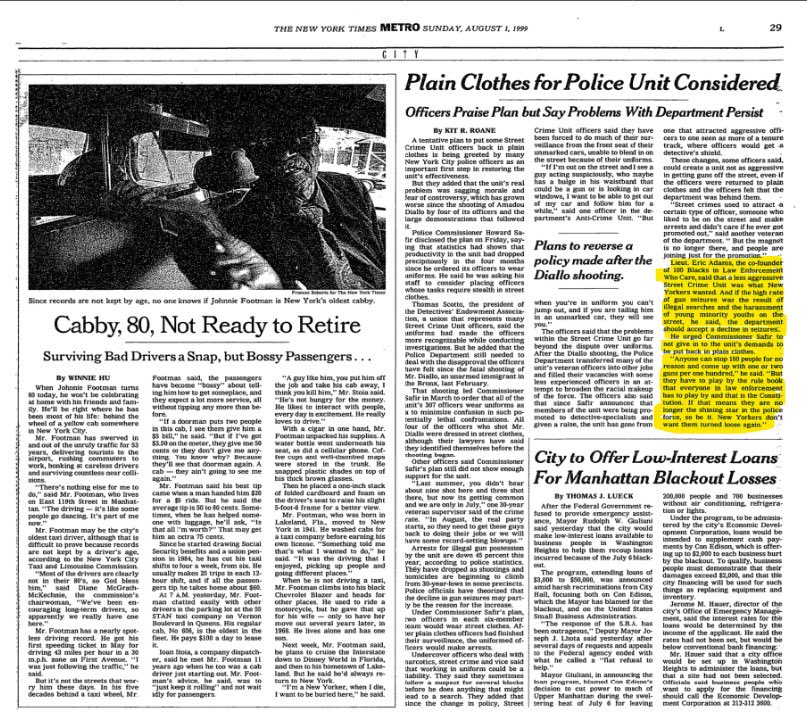 Even back in 1999, I had the same message—we can be safe without disgrace. I said it then, and as Mayor, I am going to show us how.