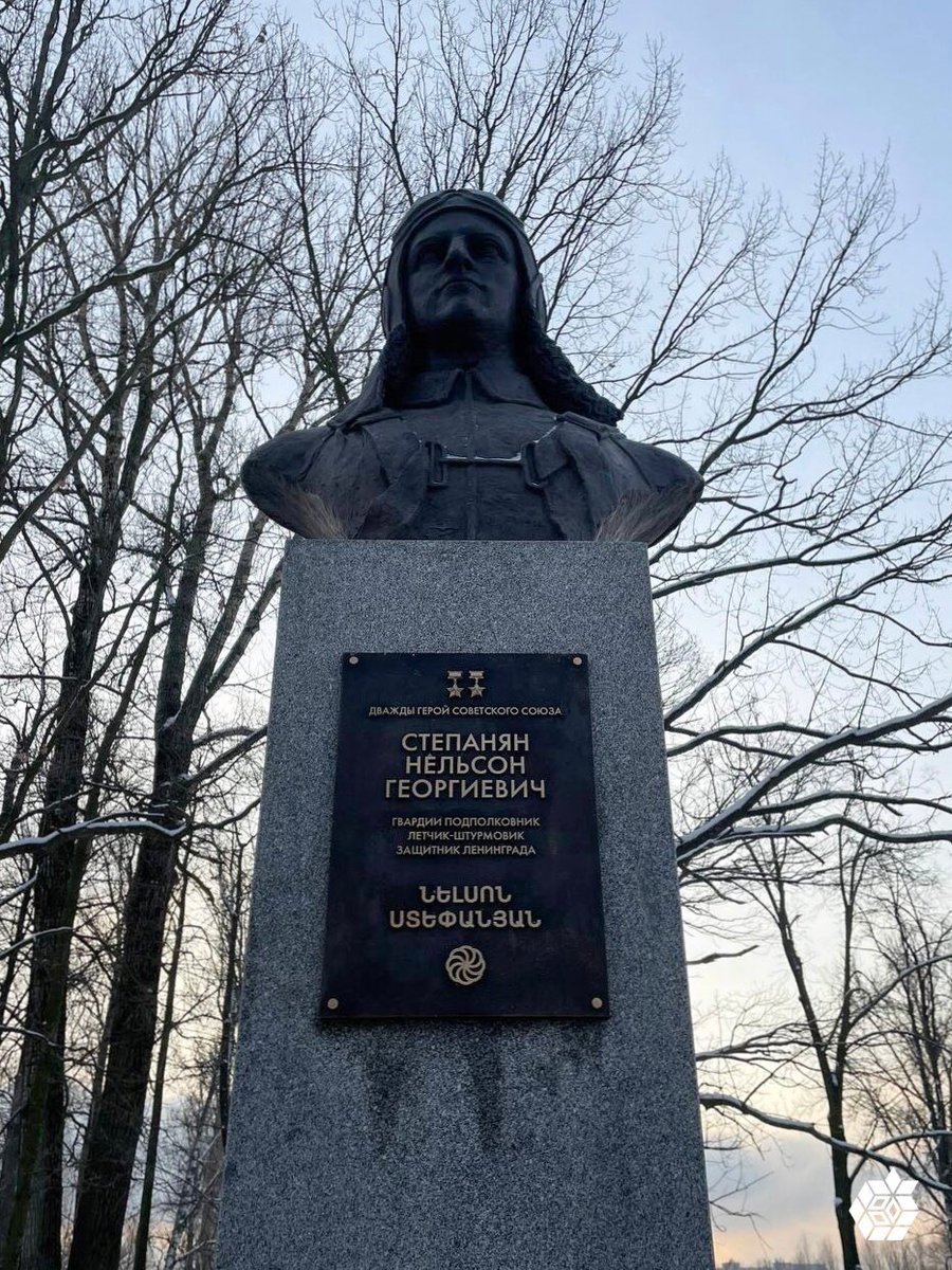 arma_spb's tweet photo. On December 9, on the Alley of Memory in the Moscow Victory Park, a monument was erected to a military pilot, twice a hero of the USSR, a native of the cultural capital of Artsakh — the city of Shushi, Nelson Georgievich Stepanyan. https://t.co/LJazgJkdHD