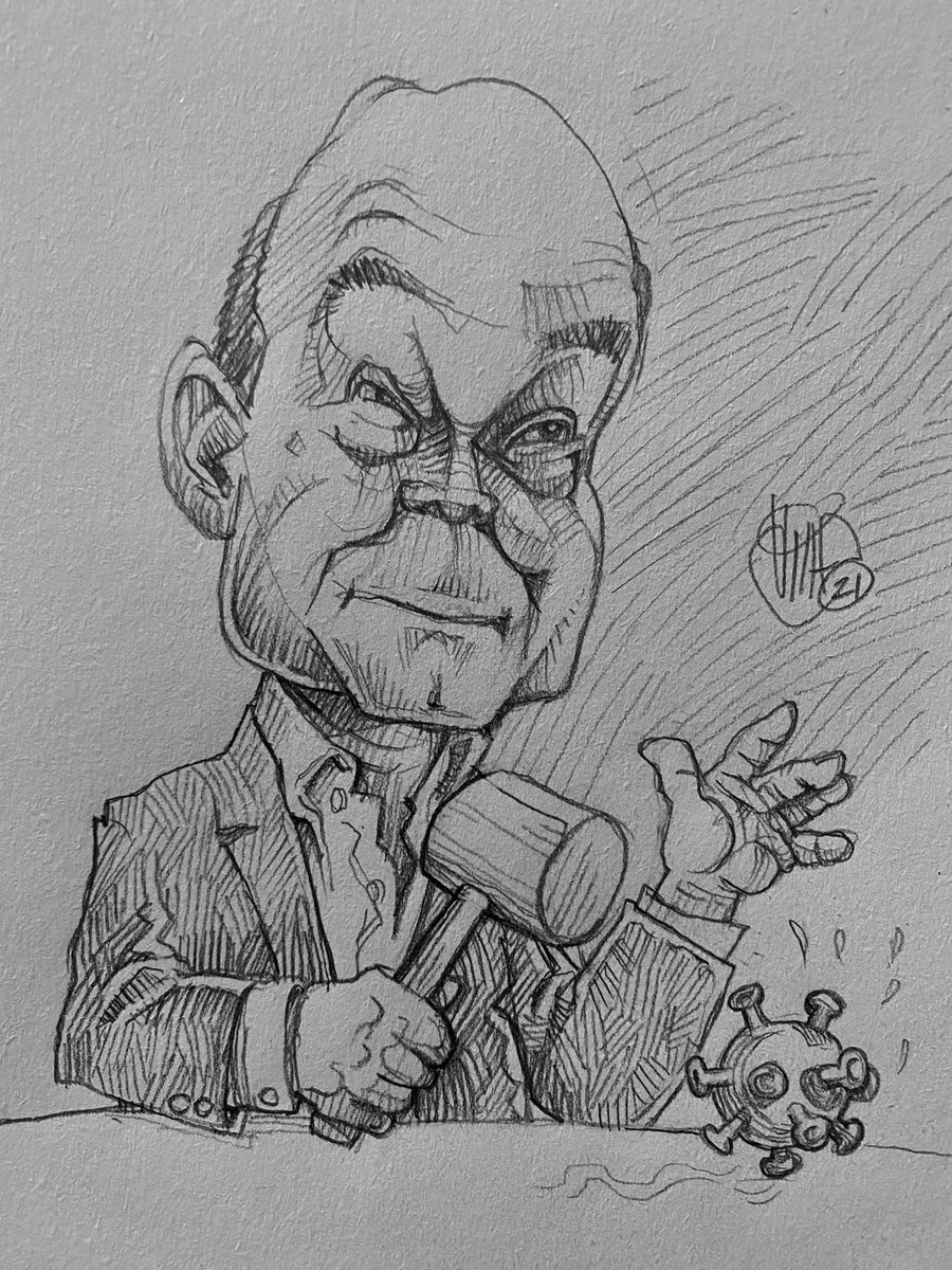 Con todo el cariño le dedico mi #caricatura , deseando que nuestro admirado #antonioresines le dé con esa maza que usa en <a href="/El_Hormiguero/">El Hormiguero</a> a este enemigo cruel que le tiene luchando estos días en una UCI, y podamos volver a disfrutarle muchos años.