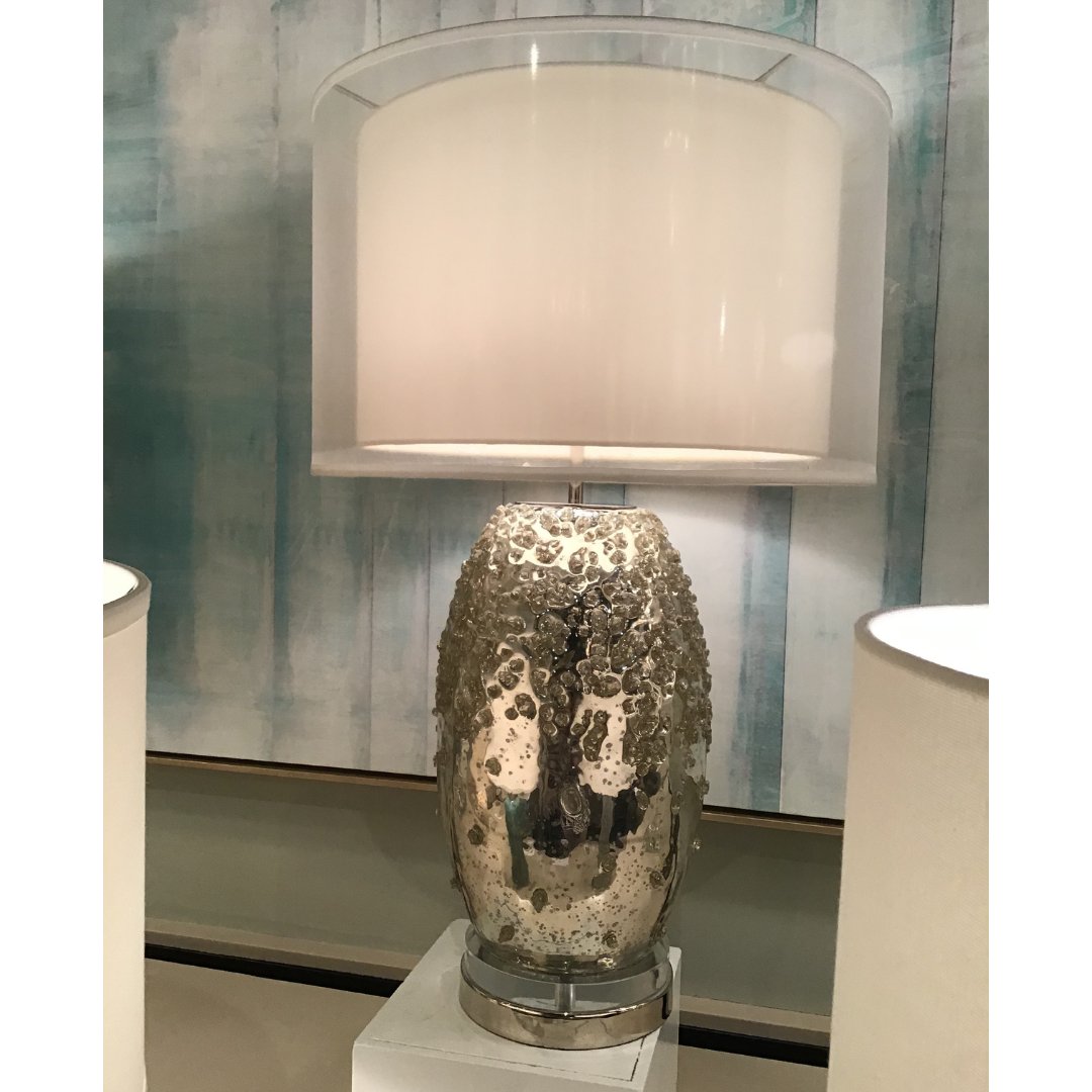 MoonInteriors1's tweet photo. Textured glass lamp finished in an antique silver… this is how you light it up for a bright &amp; shiny New Year! https://t.co/RIiag3GTOt