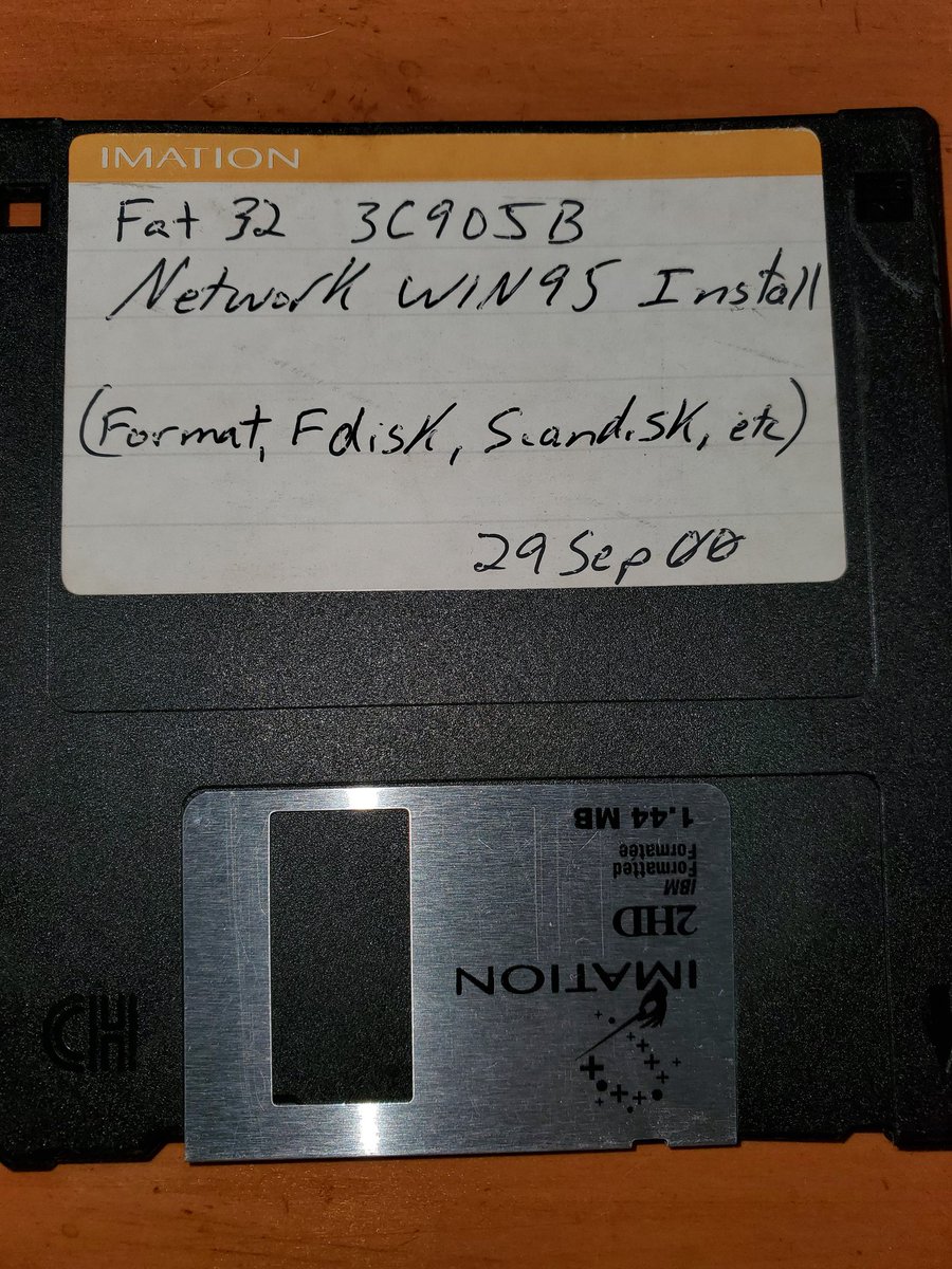 Cleaning out the closet. Found an old boot disk.